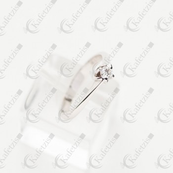 Δαχτυλίδι γυναικείο Κ18 με μπριγίαν φ. 0,15mm